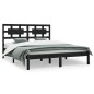 vidaXL Massivholzbett Schwarz Kiefer 200x200 cm vidaXL Massivholzbett Schwarz Kiefer 200x200 cm