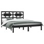 vidaXL Massivholzbett Schwarz Kiefer 200x200 cm vidaXL Massivholzbett Schwarz Kiefer 200x200 cm