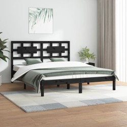 vidaXL Massivholzbett Schwarz Kiefer 120x200 cm