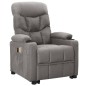 vidaXL Massagesessel mit Aufstehhilfe Hellgrau Stoff vidaXL Massagesessel mit Aufstehhilfe Hellgrau Stoff