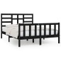vidaXL Massivholzbett Schwarz 150x200 cm vidaXL Massivholzbett Schwarz 150x200 cm