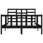 vidaXL Massivholzbett Schwarz 150x200 cm vidaXL Massivholzbett Schwarz 150x200 cm