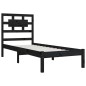 vidaXL Massivholzbett Schwarz Kiefer 100x200 cm vidaXL Massivholzbett Schwarz Kiefer 100x200 cm