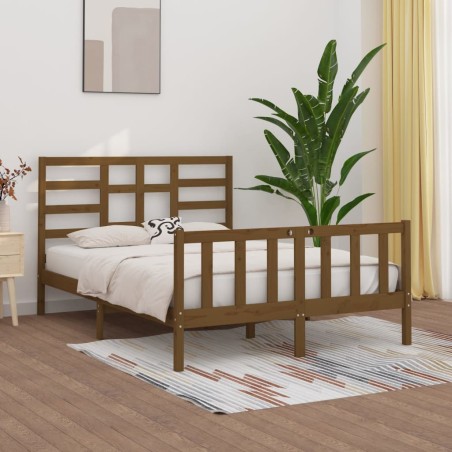 vidaXL Massivholzbett Honigbraun 150x200 cm