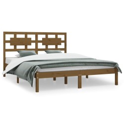 vidaXL Massivholzbett Honigbraun Kiefer 200x200 cm