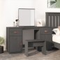 vidaXL Schminktisch mit Spiegel Grau Massivholz Kiefer vidaXL Schminktisch mit Spiegel Grau Massivholz Kiefer