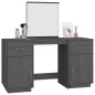vidaXL Schminktisch mit Spiegel Grau Massivholz Kiefer vidaXL Schminktisch mit Spiegel Grau Massivholz Kiefer