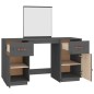 vidaXL Schminktisch mit Spiegel Grau Massivholz Kiefer vidaXL Schminktisch mit Spiegel Grau Massivholz Kiefer