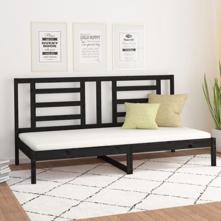 vidaXL Tagesbett Schwarz 90x200 cm Massivholz Kiefer