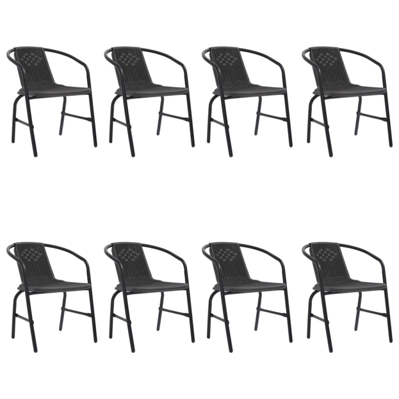 vidaXL Gartenstühle 8 Stk. Rattan-Optik Kunststoff und Stahl 110 kg vidaXL Gartenstühle 8 Stk. Rattan-Optik Kunststoff und Stahl 110 kg