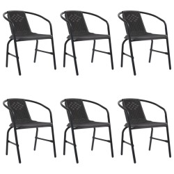vidaXL Gartenstühle 6 Stk. Rattan-Optik Kunststoff und Stahl 110 kg