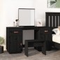 vidaXL Schminktisch-Set mit Spiegel Schwarz Massivholz Kiefer vidaXL Schminktisch-Set mit Spiegel Schwarz Massivholz Kiefer