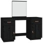 vidaXL Schminktisch-Set mit Spiegel Schwarz Massivholz Kiefer vidaXL Schminktisch-Set mit Spiegel Schwarz Massivholz Kiefer