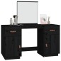 vidaXL Schminktisch-Set mit Spiegel Schwarz Massivholz Kiefer vidaXL Schminktisch-Set mit Spiegel Schwarz Massivholz Kiefer