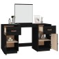 vidaXL Schminktisch-Set mit Spiegel Schwarz Massivholz Kiefer vidaXL Schminktisch-Set mit Spiegel Schwarz Massivholz Kiefer