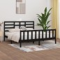vidaXL Massivholzbett Schwarz 180x200 cm vidaXL Massivholzbett Schwarz 180x200 cm