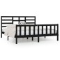vidaXL Massivholzbett Schwarz 180x200 cm vidaXL Massivholzbett Schwarz 180x200 cm