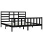 vidaXL Massivholzbett Schwarz 180x200 cm vidaXL Massivholzbett Schwarz 180x200 cm