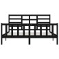 vidaXL Massivholzbett Schwarz 180x200 cm vidaXL Massivholzbett Schwarz 180x200 cm