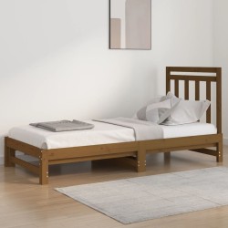 vidaXL Tagesbett Ausziehbar Honigbraun 2x(90x200) cm Massivholz Kiefer