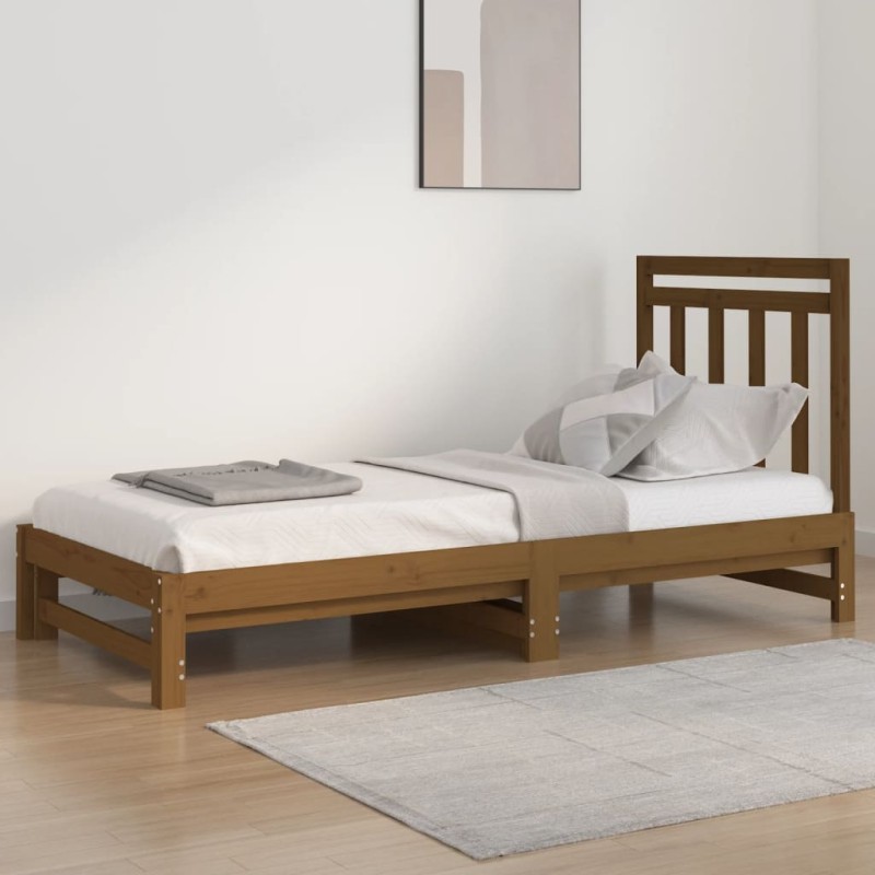 vidaXL Tagesbett Ausziehbar Honigbraun 2x(90x200) cm Massivholz Kiefer vidaXL Tagesbett Ausziehbar Honigbraun 2x(90x200) cm Massivholz Kiefer