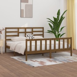vidaXL Massivholzbett Honigbraun Kiefer 200x200 cm