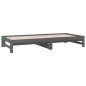 vidaXL Tagesbett Ausziehbar Grau 2x(90x190) cm Massivholz Kiefer