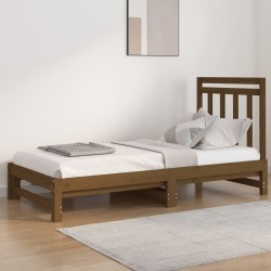 vidaXL Tagesbett Ausziehbar Honigbraun 2x(90x190) cm Massivholz Kiefer