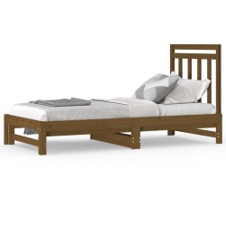 vidaXL Tagesbett Ausziehbar Honigbraun 2x(90x190) cm Massivholz Kiefer