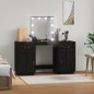 vidaXL Schminktisch-Set mit LED Schwarz Massivholz Kiefer vidaXL Schminktisch-Set mit LED Schwarz Massivholz Kiefer