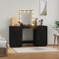 vidaXL Schminktisch-Set mit LED Schwarz Massivholz Kiefer vidaXL Schminktisch-Set mit LED Schwarz Massivholz Kiefer