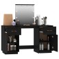 vidaXL Schminktisch-Set mit LED Schwarz Massivholz Kiefer vidaXL Schminktisch-Set mit LED Schwarz Massivholz Kiefer