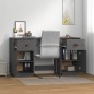 vidaXL Schreibtisch mit Schränken Grau 135x50x75 cm Massivholz Kiefer vidaXL Schreibtisch mit Schränken Grau 135x50x75 cm Massivholz Kiefer