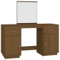vidaXL Schminktisch-Set mit Spiegel Honigbraun Massivholz Kiefer vidaXL Schminktisch-Set mit Spiegel Honigbraun Massivholz Kiefer