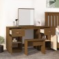 vidaXL Schminktisch-Set mit Spiegel Honigbraun Massivholz Kiefer vidaXL Schminktisch-Set mit Spiegel Honigbraun Massivholz Kiefer