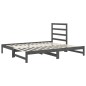 vidaXL Tagesbett Ausziehbar Grau 2x(90x200) cm Massivholz Kiefer vidaXL Tagesbett Ausziehbar Grau 2x(90x200) cm Massivholz Kiefer