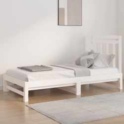 vidaXL Tagesbett Ausziehbar Weiß 2x(90x190) cm Massivholz Kiefer