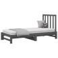 vidaXL Tagesbett Ausziehbar Grau 2x(90x200) cm Massivholz Kiefer