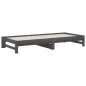 vidaXL Tagesbett Ausziehbar Grau 2x(90x200) cm Massivholz Kiefer