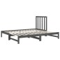 vidaXL Tagesbett Ausziehbar Grau 2x(90x200) cm Massivholz Kiefer