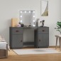 vidaXL Schminktisch-Set mit LED Grau Massivholz Kiefer vidaXL Schminktisch-Set mit LED Grau Massivholz Kiefer