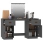 vidaXL Schminktisch-Set mit LED Grau Massivholz Kiefer vidaXL Schminktisch-Set mit LED Grau Massivholz Kiefer