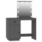 vidaXL Schminktisch-Set mit LED Grau Massivholz Kiefer vidaXL Schminktisch-Set mit LED Grau Massivholz Kiefer