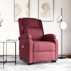 vidaXL Massagesessel mit Aufstehhilfe Weinrot Stoff