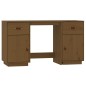vidaXL Schreibtisch mit Schränken Honigbraun 135x50x75 cm Massivholz vidaXL Schreibtisch mit Schränken Honigbraun 135x50x75 cm Massivholz