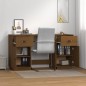 vidaXL Schreibtisch mit Schränken Honigbraun 135x50x75 cm Massivholz vidaXL Schreibtisch mit Schränken Honigbraun 135x50x75 cm Massivholz