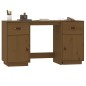vidaXL Schreibtisch mit Schränken Honigbraun 135x50x75 cm Massivholz vidaXL Schreibtisch mit Schränken Honigbraun 135x50x75 cm Massivholz