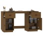vidaXL Schreibtisch mit Schränken Honigbraun 135x50x75 cm Massivholz vidaXL Schreibtisch mit Schränken Honigbraun 135x50x75 cm Massivholz