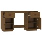 vidaXL Schreibtisch mit Schränken Honigbraun 135x50x75 cm Massivholz vidaXL Schreibtisch mit Schränken Honigbraun 135x50x75 cm Massivholz