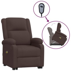 vidaXL Massagesessel mit Aufstehhilfe Dunkelbraun Stoff